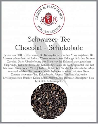 Lerbs & Hagedorn, Schwarzer Tee Chocolat | Schokoladenaroma 1kg (ca. 81 Liter) Mit Kakaobruch, Vanillestücke, weiße Schokoplättchen, Kokos von Lerbs & Hagedorn