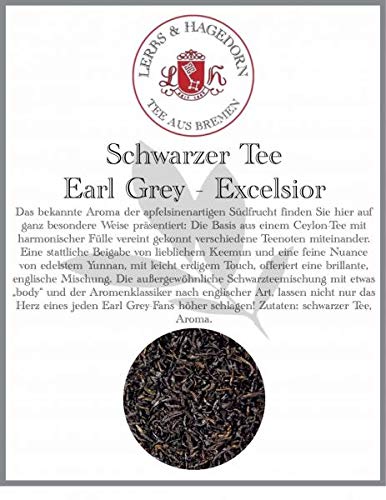 Lerbs & Hagedorn, Schwarzer Tee Earl Grey Excelsior | Lieblich-Leicht Erdiger Geschmack 1kg (ca. 81 Liter) Mit Aroma von Lerbs & Hagedorn