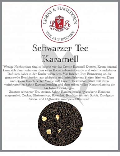 Lerbs & Hagedorn, Schwarzer Tee Karamell |Süßes Volles Karamellaroma 1kg (ca. 81 Liter) Mit Sahne-Karamellstücken von Lerbs & Hagedorn Bremen