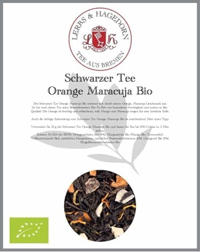 Schwarzer Tee Orange Maracuja Bio 1kg von Lerbs & Hagedorn