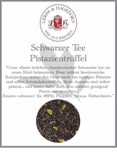 Lerbs & Hagedorn, Schwarzer Tee Pistazientrüffel | Nussig Schokoladig 1kg (ca. 81 Liter) Mit Pistazien, Färberdisteln von Lerbs und Hagedorn