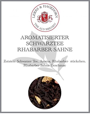 Lerbs & Hagedorn, Schwarzer Tee Rhabarber-Sahne | Rhabarber, Sahne 2kg Ca. (162 Liter) Schwarzer Tee, Rhabarberstücke gefriergetrocknet von Lerbs & Hagedorn