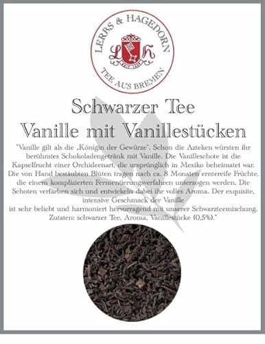 Lerbs & Hagedorn, Schwarzer Tee Vanille mit Vanillestücken |Exquisiter Intensiver Geschmack 1kg (ca. 81 Liter) Mit Vanillestücken Lerbs & Hagedorn, Schwarzer Tee Vanille mit Vanillestücken |Exquisiter Intensiver Geschmack 1kg (ca. 81 Liter) Mit Vanillestücken von Lerbs & Hagedorn Bremen