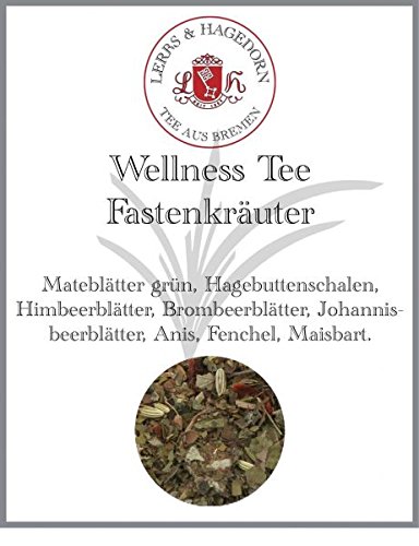 Lerbs & Hagedorn, Wellness Tee Fastenkräuter | 1kg (ca. 71 Liter) Mateblätter grün, Hagebuttenschalen, Himbeerblätter, Brombeerblätter von Lerbs & Hagedorn