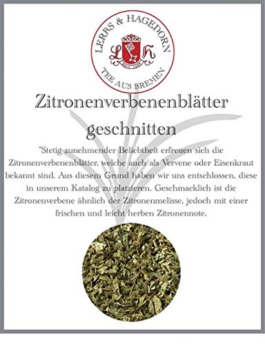 Lerbs & Hagedorn, Zitronenverbenenblätter geschnitten | Frische Leicht Herbe Zitronennote 1kg (ca. 81 Liter) Zitronenverbene von Lerbs & Hagedorn