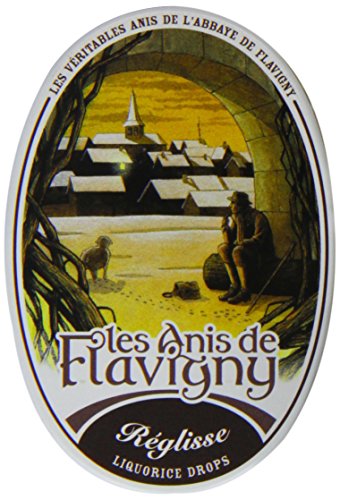 Les Anis de Flavigny Anisbonbons mit Lakritze in Sammlerdose im Verkaufsdisplay, 2er Pack (2 x 50 g) von Les Anis de Flavigny