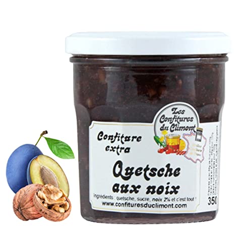 Les Confitures du Climont Zwetschge mit Nüssen Konfitüre extra Confiture Extra Quetsche aux noix handwerklich hergestellt aus dem Elsass von Les Confitures du Climont