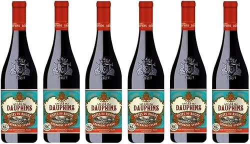6x 0,75l - 2023er - Les Dauphins - Rouge - Côtes-du-Rhône A.O.P. - Frankreich - Rotwein trocken 6x 0,75l - 2023er - Les Dauphins - Rouge - Côtes-du-Rhône A.O.P. - Frankreich - Rotwein trocken von Les Dauphins