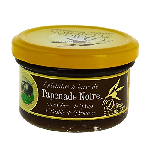 Les Délices du Luberon - Paste aus schwarzen Oliven und Basilikum (Tapenade noire au basilic) 90 g von Les Délices du Luberon