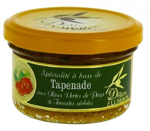 Les Délices du Luberon - Tapenade verte aux tomates séchées (Grüne Olivenpaste mit getrockneten Tomaten) 90 g von Les Délices du Luberon