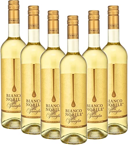 Bianco Nobile alla Vaniglia von Les Grands Chais de France - Weinhaltiges Getränk mit feinen Vanillearomen Geschmack 6 x 0,75l VINELLO - 6er - Weinpaket inkl. kostenlosem VINELLO.weinausgießer von Les Grands Chais de France