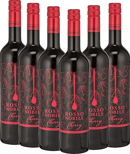 Rosso Nobile Cherry - Les Grands Chais de France- Rotwein mit feinen Aromen nach Sauerkirsche 6 x 0,75l VINELLO - 6er - Weinpaket inkl. kostenlosem VINELLO.weinausgießer von Les Grands Chais de France