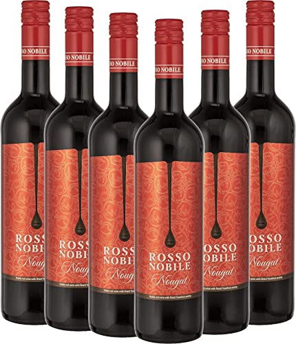 Rosso Nobile Nougat von Les Grands Chais de France - Rotwein 6 x 0,75l VINELLO - 6er - Weinpaket inkl. kostenlosem VINELLO.weinausgießer von Les Grands Chais de France