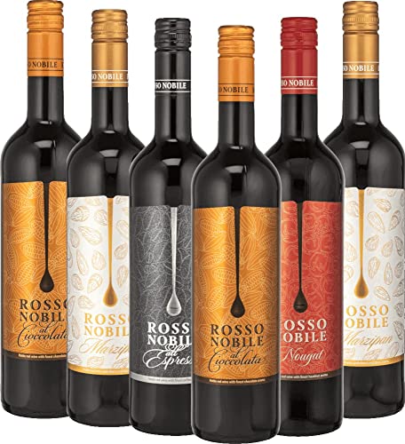 Rosso Nobile Probierpaket - sinnliche Winterverführung von Les Grands Chais de France 6 x 0,75l VINELLO - 6er - Probierpaket inkl. kostenlosem VINELLO.weinausgießer von Les Grands Chais de France