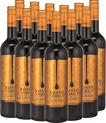 Rosso Nobile al Cioccolata von Les Grands Chais de France Rotwein 12 x 0,75l VINELLO - 12er - Weinpaket inkl. kostenlosem VINELLO.weinausgießer von Rosso Nobile