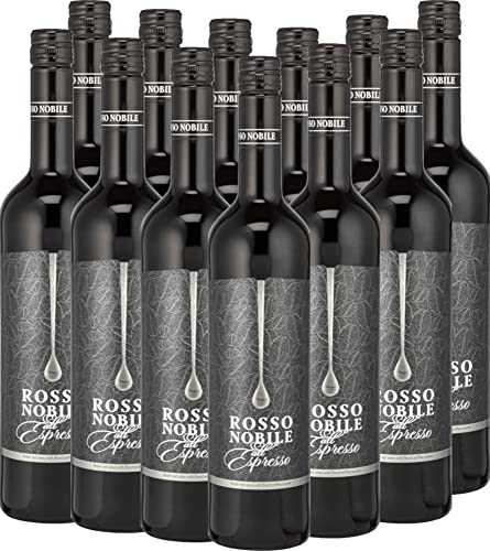 Rosso Nobile all' Espresso von Les Grands Chais de France - Rotwein mit feinen Kaffeearomen 12 x 0,75l VINELLO - 12er - Weinpaket inkl. kostenlosem VINELLO.weinausgießer von Les Grands Chais de France