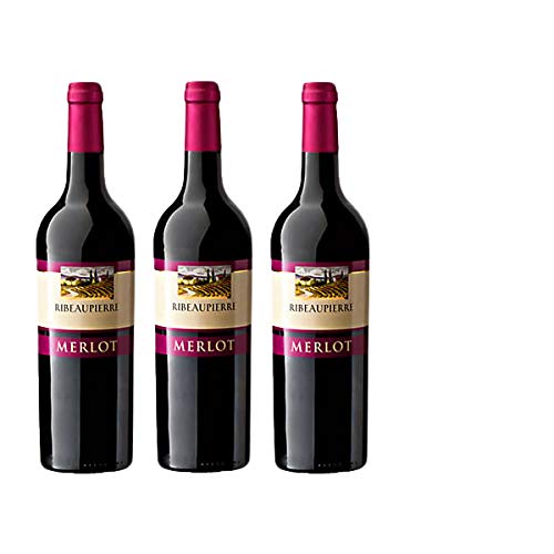 Rotwein Frankreich Merlot Ribeaupierre trocken (3x0,75L) von Les Grands Chais de France