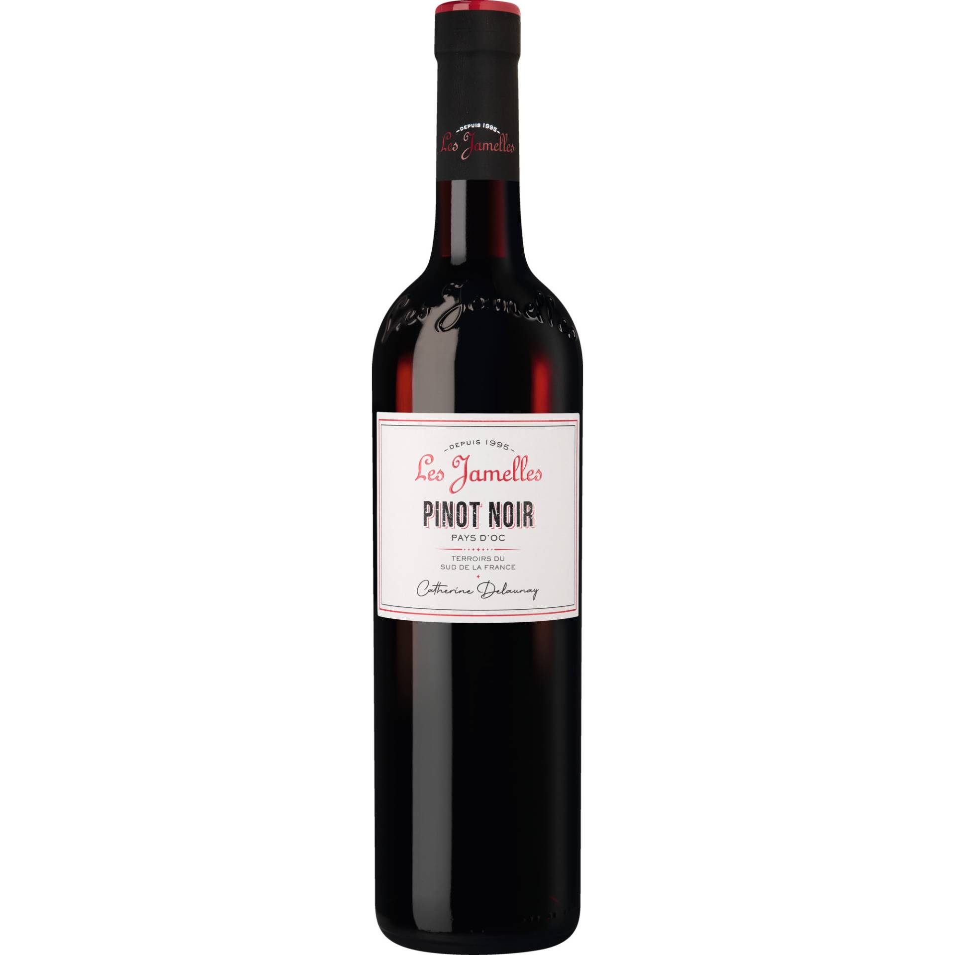 Les Jamelles Pinot Noir, Pays d'Oc IGP, Languedoc-Roussillon, 2023, Rotwein von Les Jamelles, 11800 Monze, France