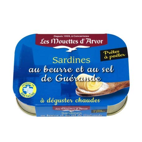 Les Mouettes d'Arvor Sardinen mit Butter und Meersalz aus Guerande von Les Mouettes d'Arvor