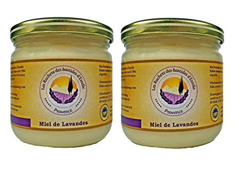 Les Ruchers des bastides d'Estelle - 2 x 500 g Lavendelhonig aus der Provence (Miel de Lavande de Provence), cremig und aromatisch von Les Ruchers des bastides d'Estelle
