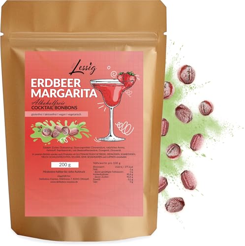 Lessig | 200g Cocktail Bonbons Erdbeer Margarita - Erdbeer Geschmack Fruchtbonbons - Bonbon - hergestellt in deutscher Manufaktur von Lessig