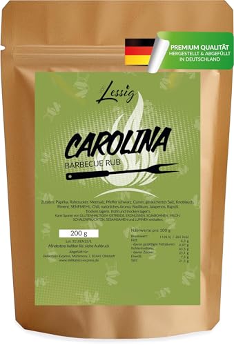 Lessig | 200g Grill Gewürze - Steakgewürz - Gewürzmischung für Hänchen, Steak & Dutch Oven - (200g, Carolina Rub) von Lessig