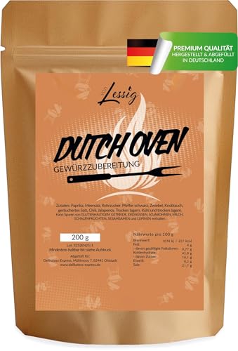 Lessig | 200g Grill Gewürze - Steakgewürz - Gewürzmischung für Hänchen, Steak & Dutch Oven - (200g, Dutch Oven) von Lessig