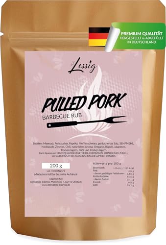 Lessig | 200g Grill Gewürze - Steakgewürz - Gewürzmischung für Hänchen, Steak & Dutch Oven - (200g, Pulled Pork Rub) von Lessig