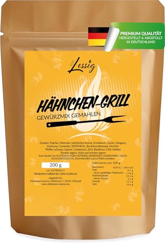 Lessig | 200g Grill Hähnchen Gewürze - Gewürzmischung für Huhn, Steak & Dutch Oven Lessig | 200g Grill Hähnchen Gewürze - Gewürzmischung für Huhn, Steak & Dutch Oven von Lessig
