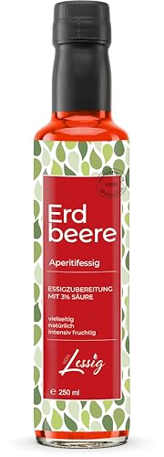 Lessig | 250ml Erdbeere & Essig - Frucht & Essig - mild - nur 3% Säure - intensiver Fruchtgeschmack von Lessig