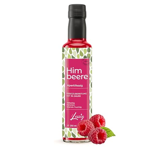 Lessig | Himbeer & Essig - 250ml - Frucht & Essig - mild - nur 3% Säure - intensiver Fruchtgeschmack von Lessig