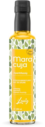 Lessig | 250ml Maracuja & Essig - Frucht & Essig - mild - nur 3% Säure - intensiver Fruchtgeschmack von Lessig