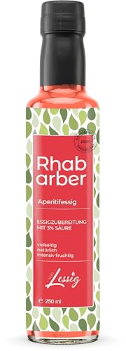 Lessig | 250ml Rhabarber & Essig - Frucht & Essig - mild - nur 3% Säure - intensiver Fruchtgeschmack von Lessig
