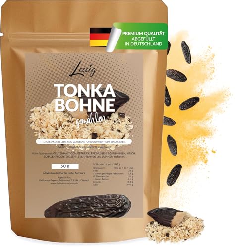 Lessig | 50g Tonkabohnen Gewürz - Tonka Bohnen - intensives Tonka Aroma - (Gemahlen) von Lessig