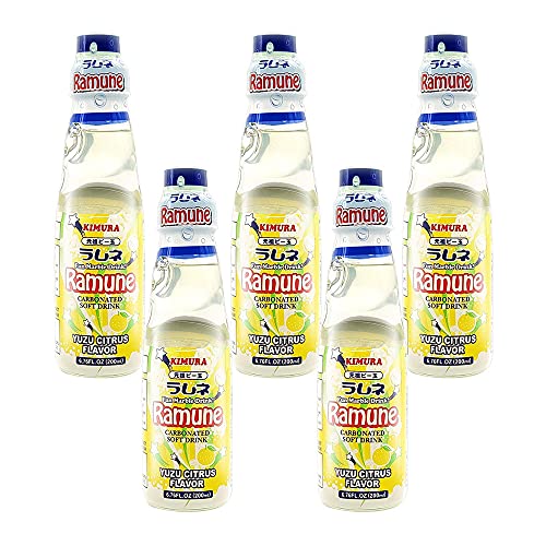 Kimura Ganso Ramune Yuzu Geschmack, 200 ml, 5 Flaschen von Let's Go Market