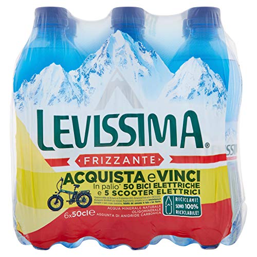LEVISSIMA Acqua Minerale Oligominerale Frizzante Bottiglia Piccola 50cl x 6 von Levissima
