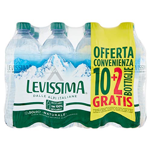 Levissima Natürliches Mineralwasser, Oligomineral, 12 x 0,5 cl von Levissima