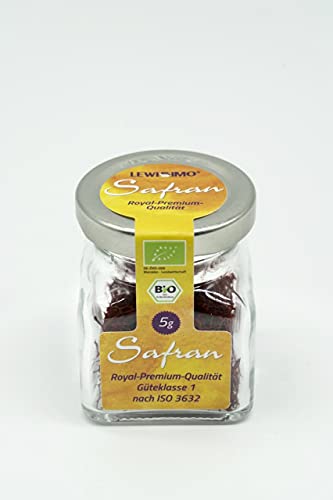 Bio Safran Royal Premium Fäden Premiumqualität Klasse I - 100% echter Safran | DE-ÖKO-006 (5g) von Lewissimo