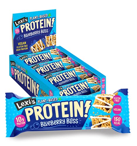Lexi's Protein Crispy Bar Blueberry Bliss 12er Box | Knuspriger Proteinriegel mit nur 150 Kalorien - Vegan, Low Calorie, Low Fat, High Fibre | Snack für unterwegs mit pflanzlichem Protein Lexi's Protein Crispy Bar Blueberry Bliss 12er Box | Knuspriger Proteinriegel mit nur 150 Kalorien - Vegan, Low Calorie, Low Fat, High Fibre | Snack für unterwegs mit pflanzlichem Protein von Lexi's