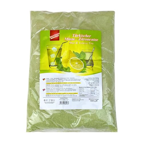 Lezzo, Türkischer Tee Pulver Minze Zitrone, 1000 g Instantgetränk Pulver im Beutel, löslicher Instanttee heiß oder kalt genießen Lezzo, Türkischer Tee Pulver Minze Zitrone, 1000 g Instantgetränk Pulver im Beutel, löslicher Instanttee heiß oder kalt genießen von Lezzo