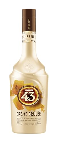 Licor 43 Creme Brûlée (1x0,7l) 16% vol., kombiniert die zitrus-fruchtige Note des Licor 43 Original mit Geschmack von Crème Brûlée, mit einem Hauch von Salted Caramel, pur oder auf Eis genießen von Licor 43