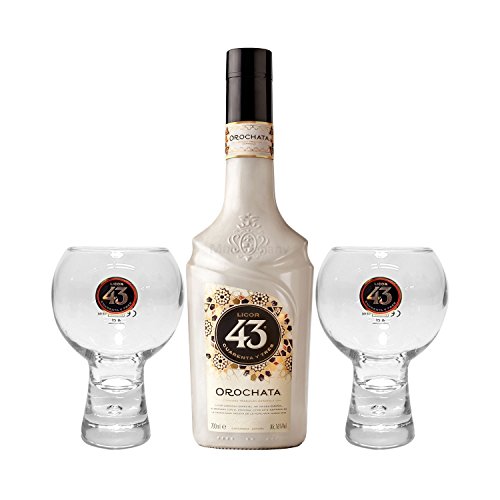 Licor 43 Cuarenta y Tres Orochata Set - Licor 43 Orochata 0,7l 700ml (16% Vol) + 2x Gläser -[Enthält Sulfite] Likör Liquor 43er von Licor 43