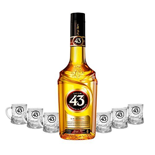 Licor 43 Cuarenta y Tres Set - Licor Cuarenta y Tres 0,7l 700ml (31% Vol) + 6x Shotgläser -[Enthält Sulfite] Likör Liquor 43er von Licor 43