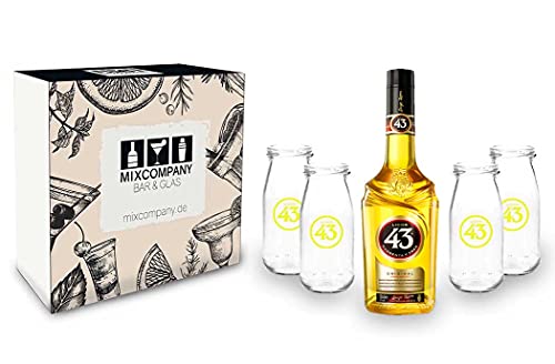 Licor 43 Set/Geschenkset - Licor 43 Liqueur 07L (31% Vol) + 4x Blanco 43 Gläser Likör Liquor 43er von Licor 43
