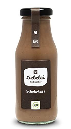 LIEBELEI - Bio Eierlikör Schokolade, 0.2l cremiger Bio Eierlikör mit edelstem Kakao verfeinert, 14% Vol., Milder Schokoladenlikör, Geschenk für Weihnachten und Ostern von LIEBELEI
