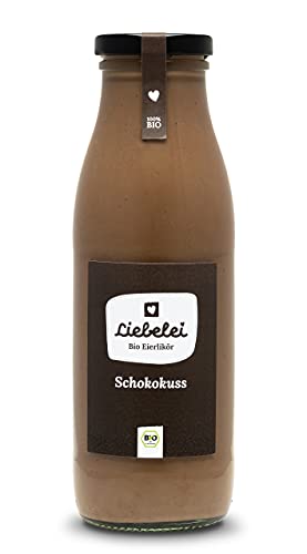 LIEBELEI - Bio Eierlikör Schokolade, 0.5l cremiger Bio Eierlikör mit edelstem Kakao verfeinert, 14%, Milder Schokoladenlikör, Geschenk für Weihnachten und Ostern von LIEBELEI