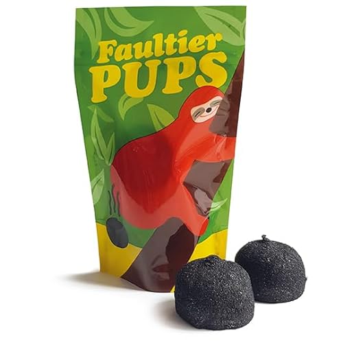 Scherzartikel | Faultier Pups | 18 g Schaumzucker Speckbälle | schwarze Marshmallows von Liebeskummerpillen