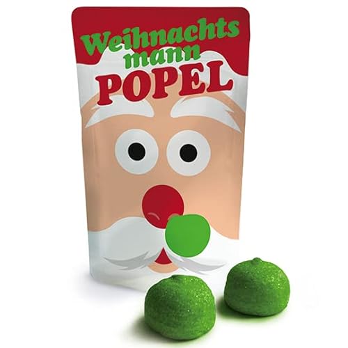 Scherzartikel | Weihnachtsmann-Popel | 18 g Schaumzucker Speckbälle | grüne Marshmallows von Liebeskummerpillen