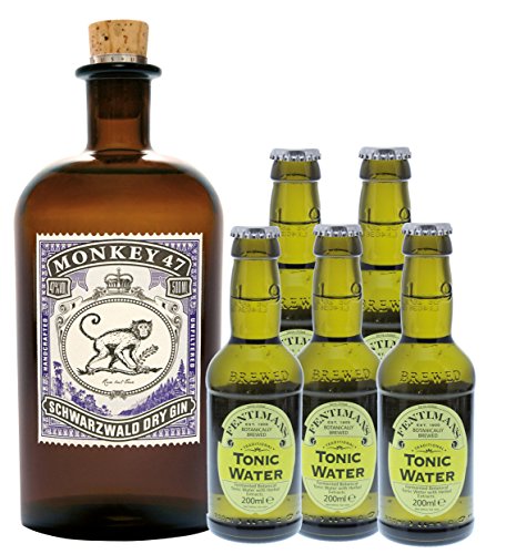 Monkey 47 Gin (1 x 0.5 l) mit Fentimans Tonic Water (5 x 0.2 l) von Lieferello