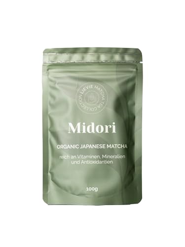 BIO Matcha MIDORI von LIEVIE (100g) - Bio-Matcha Pulver aus Japan. Die beste Alternative zum Cappuccino. Sehr erfrischend und kräftig. Laborgeprüft & vakuumierte Verpackung von Lievie